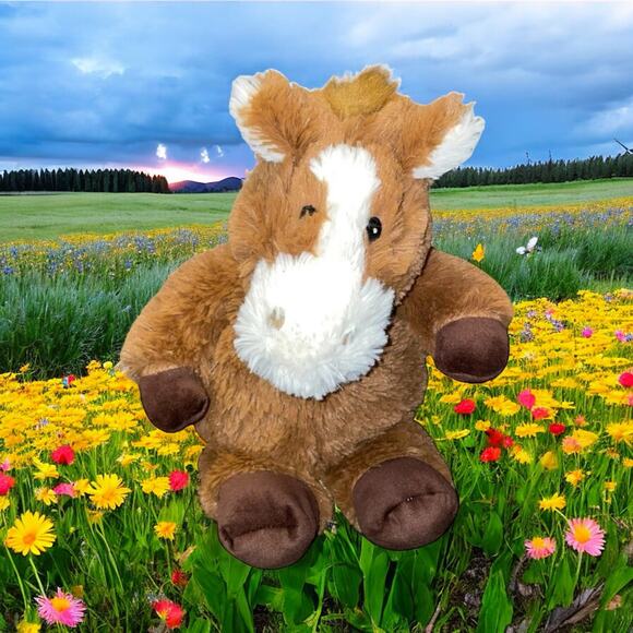 Warmies Plush Horse French Lavender Gift Stuffed Brown Sensory Heat Therapy 13" - Picture 1 of 12